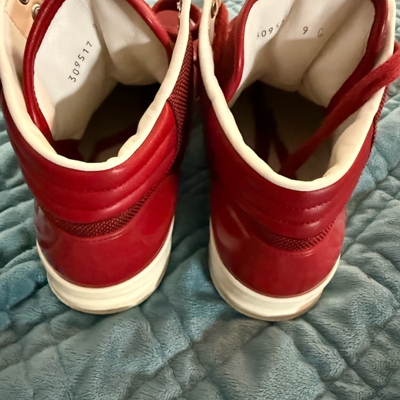 Gucci Red Sneakers Classic High-Top Design - Picture 6 of 7